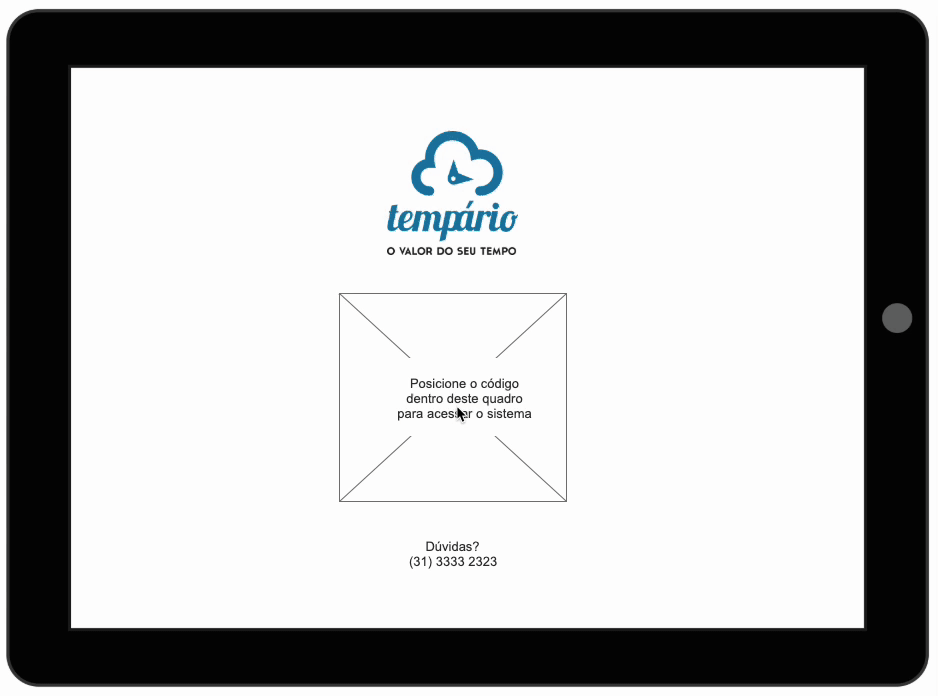 Wireframe para validação de navegação e usabilidade do Tempario