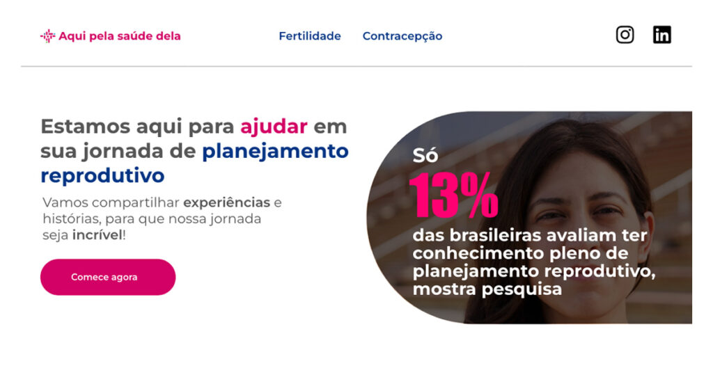 Aqui Pela Saúde Dela - Interfaces - Desktop