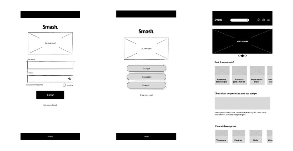 Smash Gift Cards Wireframes Mobile