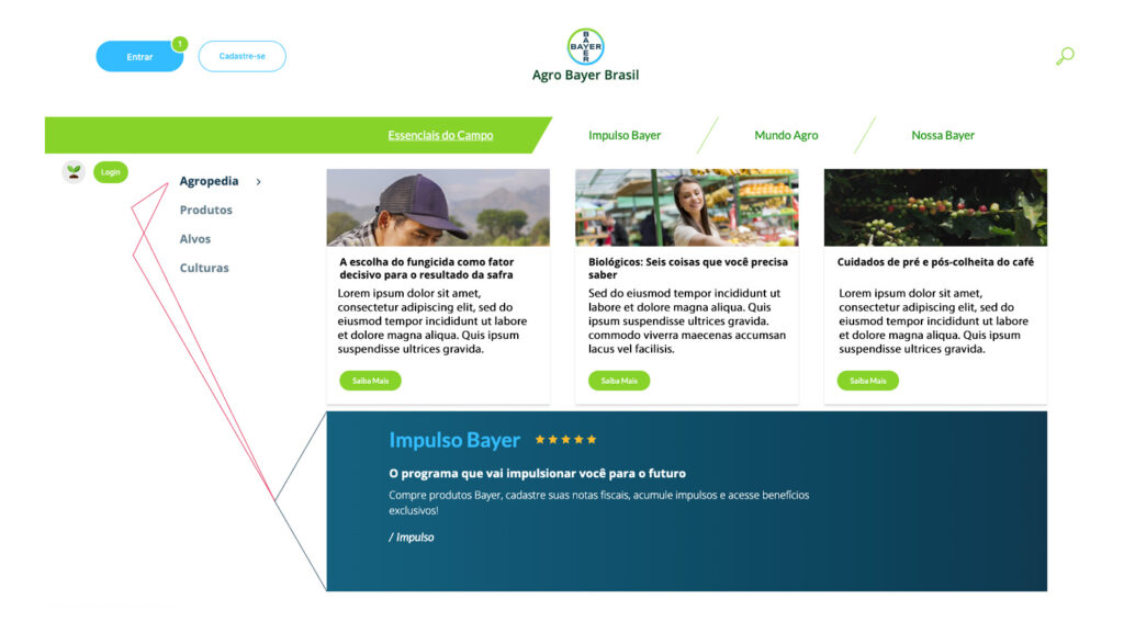 Agro Bayer. interface desktop