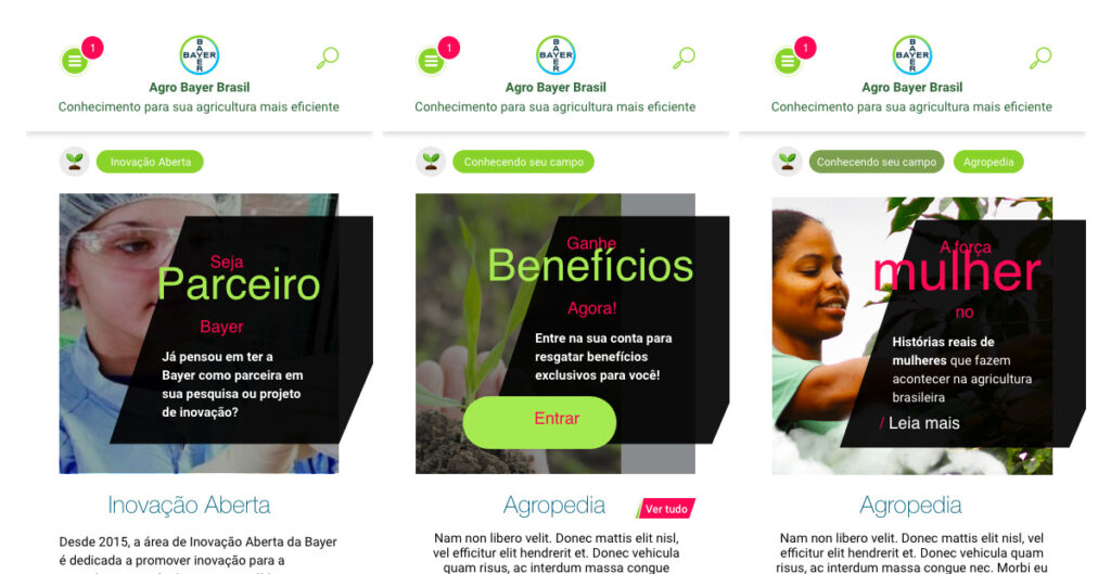 Agro Bayer. interfaces mobile