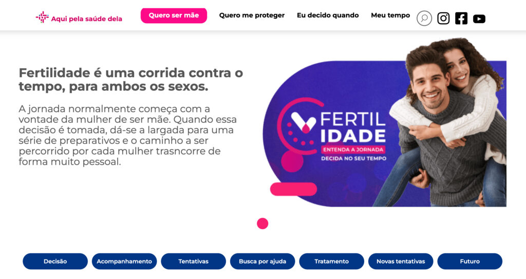 Aqui Pela Saúde Dela - Interfaces - Desktop