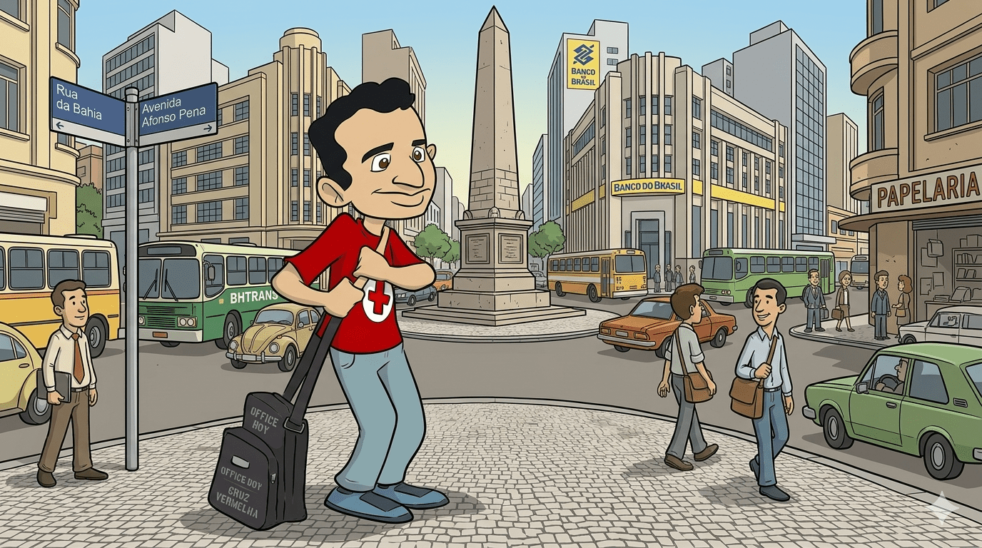 Júlio César, quando era office boy na empresa Ex Nihil Multimídia